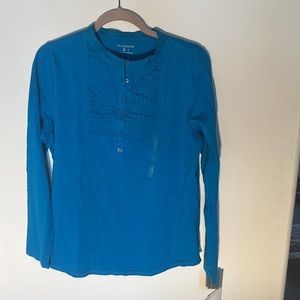 Liz Clairborne Women's Buttoned Top, Size: L, Color: Blue